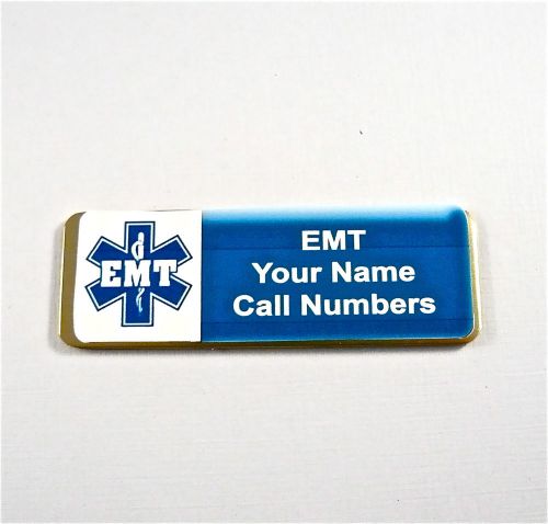 STAR OF LIFE/EMT PERSONALIZED MAGNETIC ID NAME BADGE,CUSTOM NURSE,DOCTOR,ER,RN