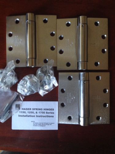 Hager 1250 spring hinges 4.5x4.5 set of 3 (satin chrome) for sale