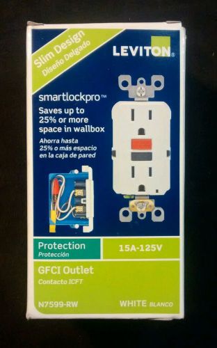 NEW Leviton White Smartlock GFCI Receptacle N7599-RW 15A-125V