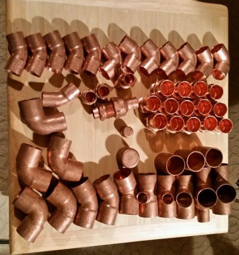 Lot of copper fittings and valves.