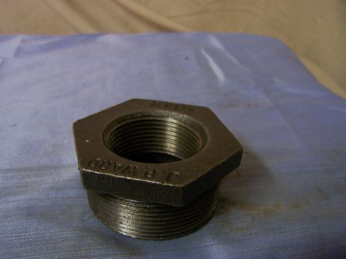 Black malleable iron bushing 2&#034; x 1 1/4&#034; - j.p.ward - made in usa for sale