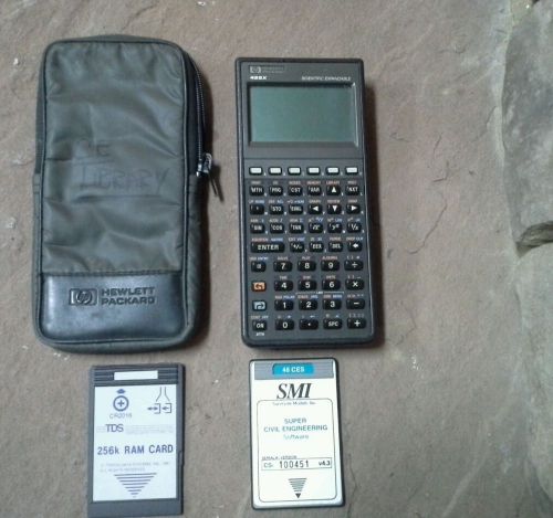 HP 48SX Scientific calculator TDS 256k ram card &amp; SMI civil engineering software