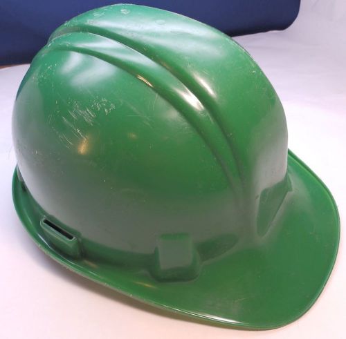 VINTAGE 1980&#039;S PLASTIC GREEN HARD HAT NORTON MODEL 410