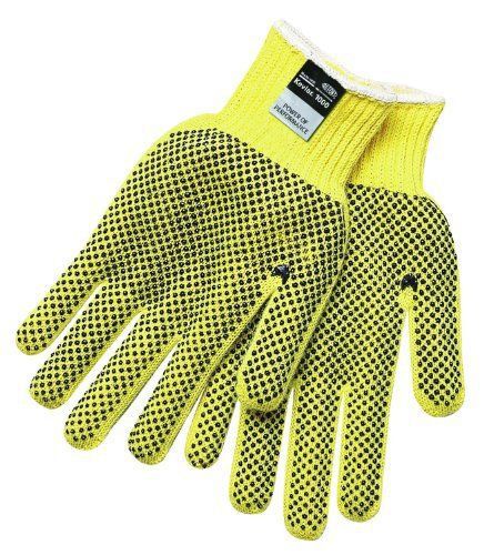 MCR Safety 9366L Kevlar Regular Weight 7 Gauge Dotted Gloves with PVC Dots On 2-