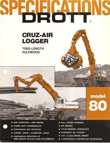 Equipment Brochure - Drott - 80 - Cruz-Air Logger Pulp Wood Loader 1975 (E1531)