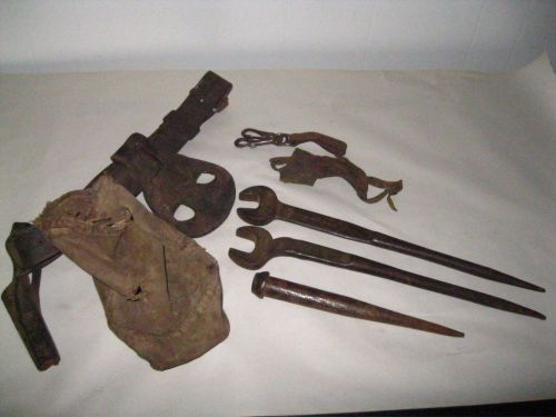 Vintage tools and belt ironworker tools spud wrenches bullpin bridge building for sale