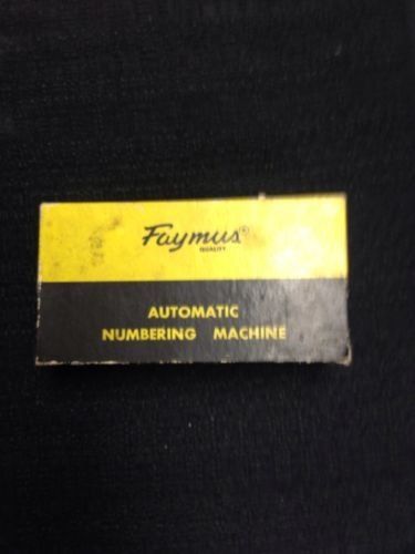 VINTAGE FAYMUS AUTOMATIC NUMBERING MACHINE MODEL 6 Harward NEW