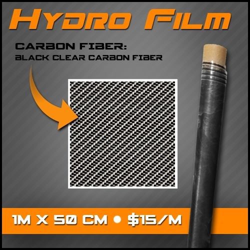 Hydrographic Water Transfer Printing Film - Black &amp; Clear Carbon Fiber