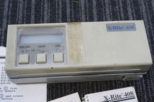 X-RITE 408 Reflection Densitometer with calibration board and manual