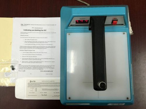 X-rite 301 Transmission Densitometer with certificate of calibration and manual