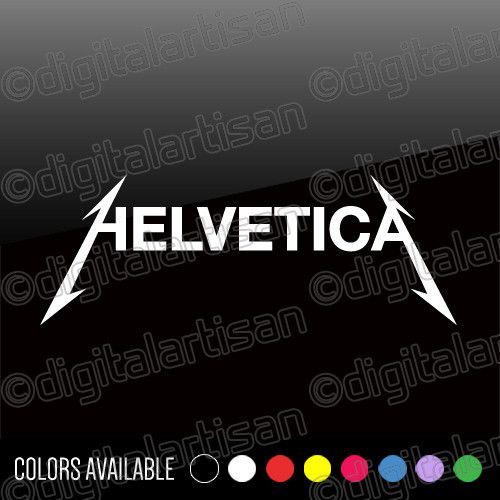 Metallica HELVETICA Typography Vinyl Decal Sticker Graphic Design - SET OF 2