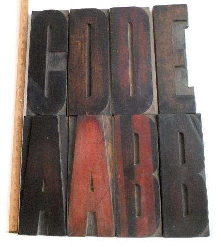73 piece 14” vintage wood type - complete a-z; 0-9; ligatures, punctuation for sale
