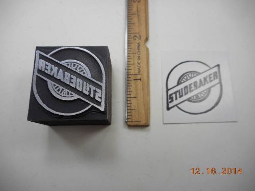 Letterpress Printing Printers Block, Automobile, Studebaker, Wheel Emblem