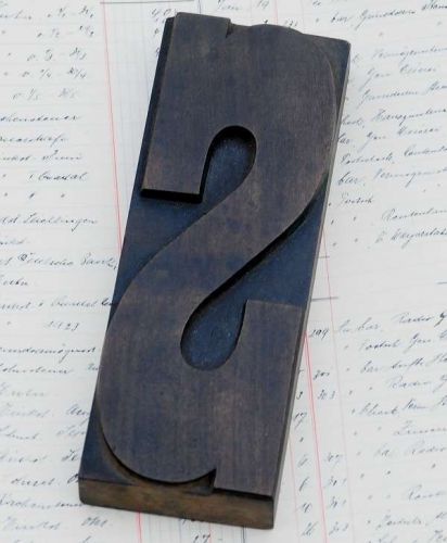 Huge letter &#034;S&#034; -  7.09&#034; letterpress wood printing block vintage woodtype type