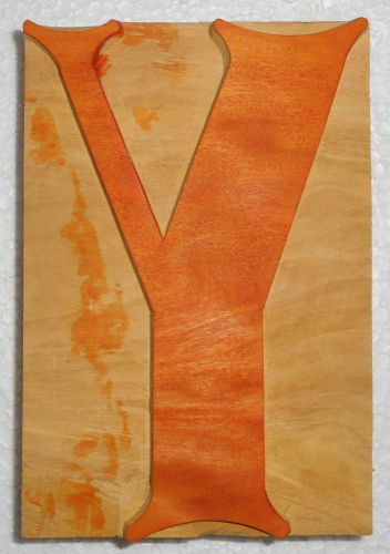 Letterpress Letter &#034;Y&#034; Wood Type Printers Block Typography Collection.B931