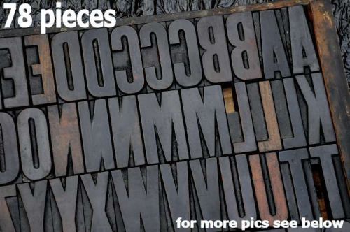 letterpress wood printing blocks 78 pieces 3.54&#034; tall alphabet type woodtype ABC
