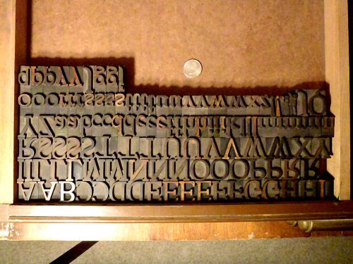 Letterpress Wood Type 6 line or 1&#034; Roman Caps and LC
