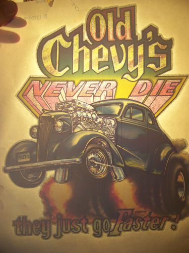 &#034;Old Chevys&#034;  Transfer (Iron-on heat transfer only)