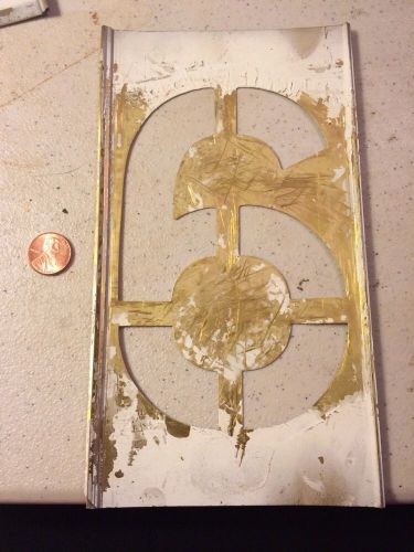 Vintage inter Locking  Brass Stencil Number &#034;6 Or 9&#034; 4.75&#034;X 8.25&#034; Crafting