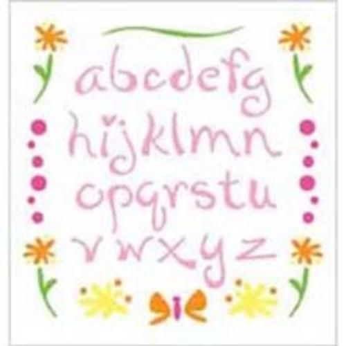 NEW Plaid 29868 Simply Laser Stencil, Funky Lower Case ABC