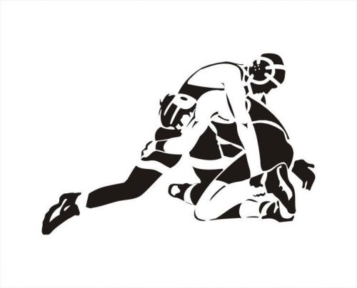&#034;Two Wrestlers on Mat&#034; Funny Car Vinyl Sticker Decal Gift Removable - 343 B