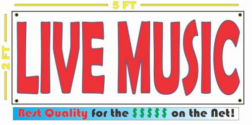 LIVE MUSIC Banner Sign NEW Larger Size for Rock Bar Ice House Restaurant Garage