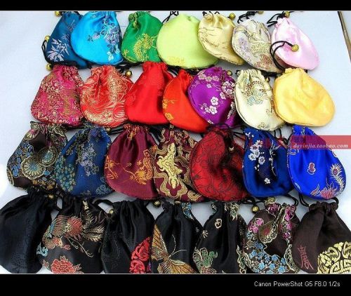 Wholesale 50 pieces jewelry necklace special silk bags