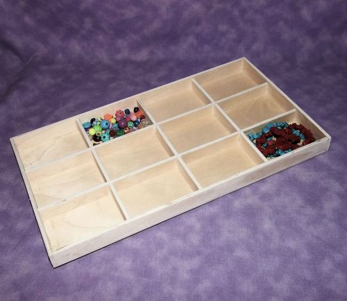 12 IN 1 NATURAL WOOD JEWELRY DISPLAY TRAY