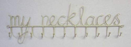 11 Hooks My Necklaces French Provincial Wall Hook Rack Hanger Shabby Cream Metal