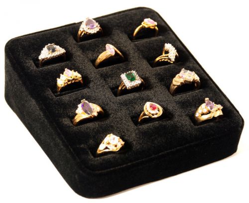 12 ring tray black velvet jewelry display for sale