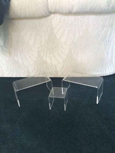 3 Clear Acrylic Display Stands