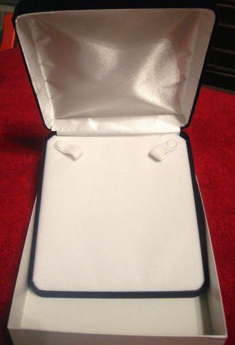 5 BLK BLUE VELVET JEWELRY PRESENTATION GIFT BOXES IN ORIGINAL NEW WHITE BOXES