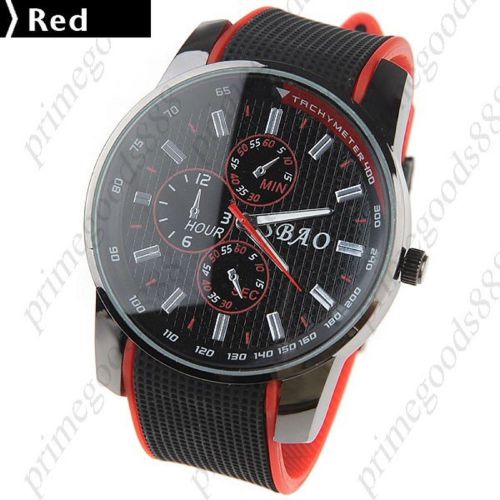 Unisex Round Case Style Quartz Wrist in Red Free Shipping WristWatch