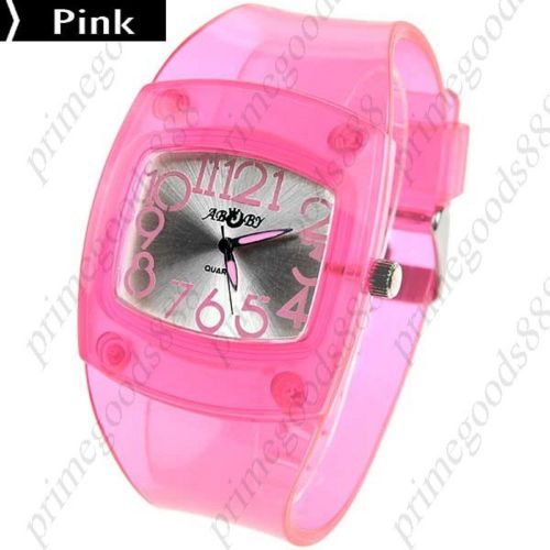 Rubber Band Quartz Analog Wrist Wristwatch Free Shipping Women&#039;s Pink