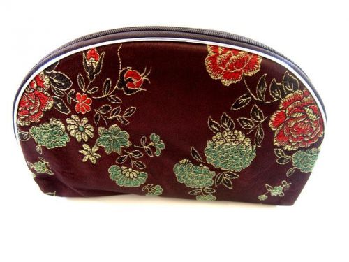 1 Set 5 Pcs Matching  Chinese  Pouch, for Cosmetic, Coin &amp; Jewelry, Brown