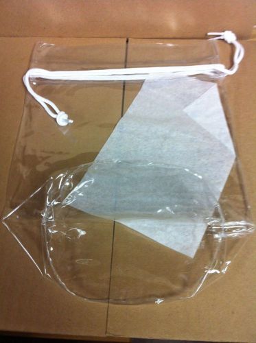 Clear Vinyl Cosmetic Make up Product Bag with White Drawstrings 10 pack NEW LOT