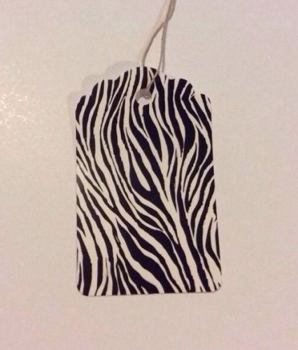 100 2x3 1/4&#034; Zebra print price tags with string