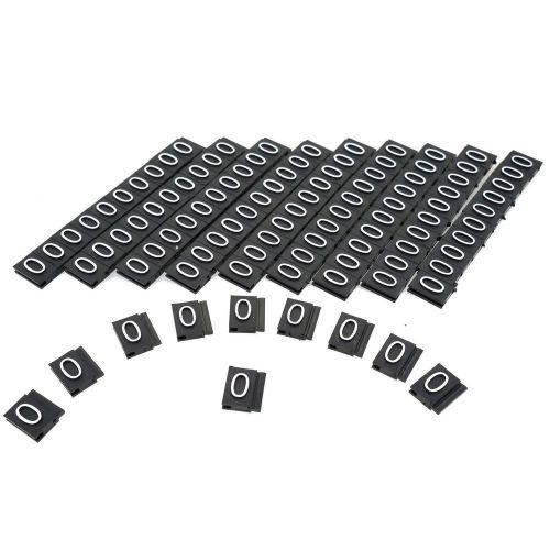 White Letter on Black Price Display Tag Label Supplement - 0 Zero, 100 pcs