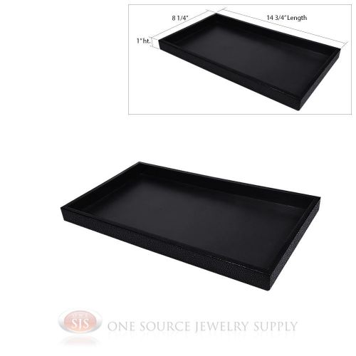 (1) Black Plastic Display Sample Tray Jewelry Organizer Travel Stackable Trays