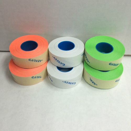 Genuine garvey labels for pricegun 22-6  22-7 22-8 red green white 6 rolls 1)ink for sale