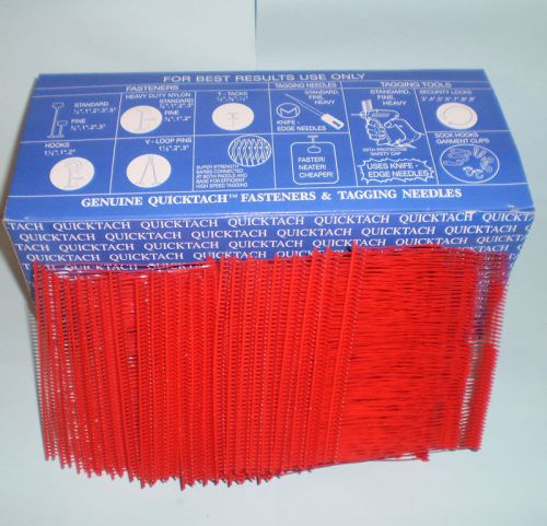 5000 RED 3&#034; CLOTHING GARMENT PRICE LABEL TAGGING fasteners GUN BARBS  STANDARD