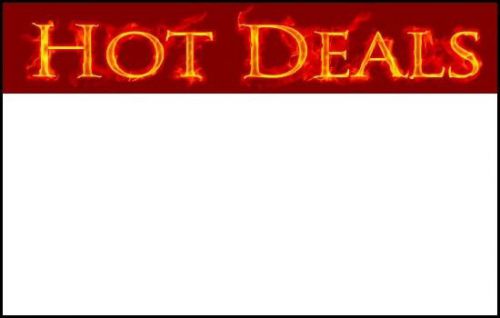 &#034;HOT DEALS&#034; Retail Store Blank Signs: 5.5&#034;x3.5&#034;, NEW! Price Signs/Tags 50 Pack