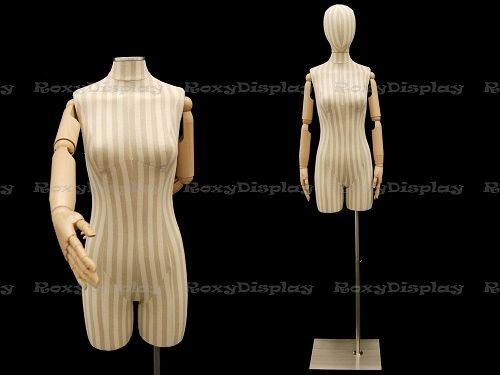 Female Linen cover white color with stripes and Flexible Arms #F2SLarm+BS-05