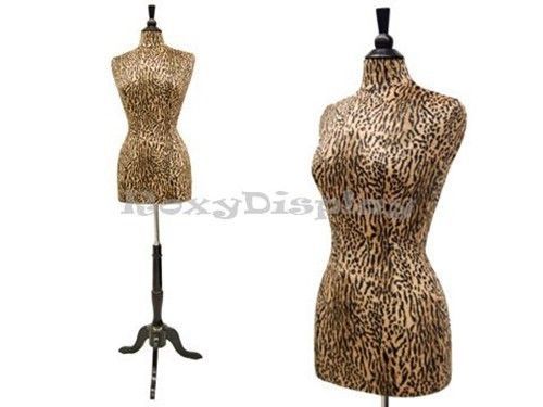 Female middle size with luxury yellow leopard cover dress form #f01yl+bs-02bkx for sale
