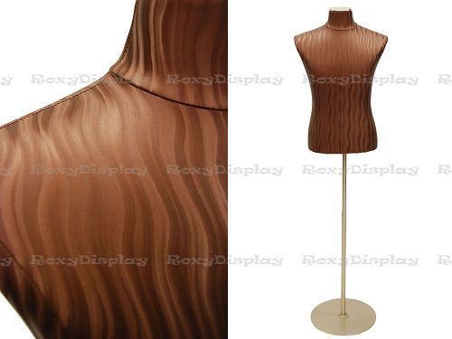 Male Brown Wave Pattern Cover Dress Body Form Mannequin #33M01PU-BNW+BS-04