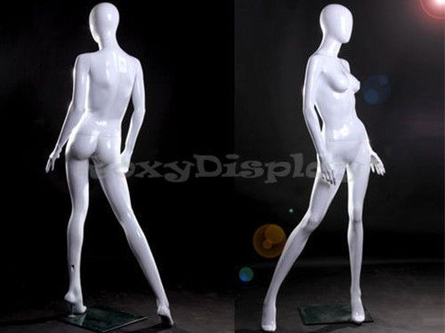 Female Fiberglass Glossy White Mannequin Egg Head #MZ-LISA12EG