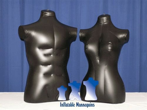 His &amp; her special - inflatable mannequin - torso forms large, black for sale