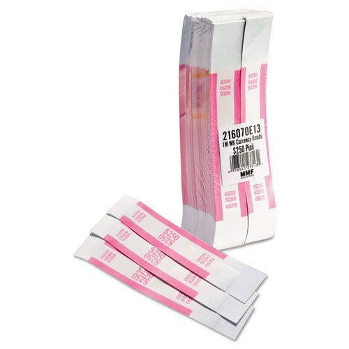 Mmf self-adhesive currency straps, pink, $250 in dollar bills, 1000 bands/box for sale