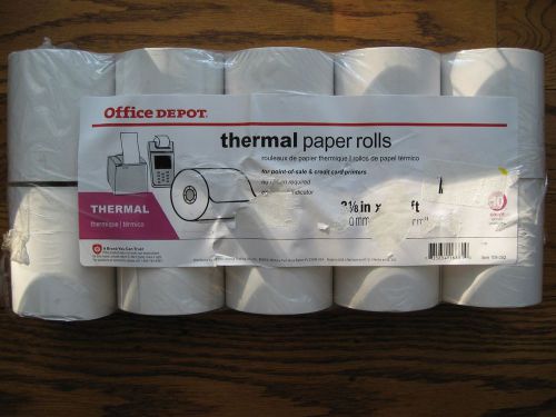 Office Depot Single-Ply Thermal Print Rolls, 3 1/8&#034; x 230&#039;, White, Pack Of 10