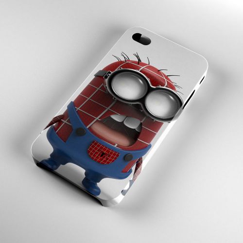 Despicable Me Minion Spider-Man Art iPhone 4/4S/5/5S/5C/6/6Plus Case 3D Cover